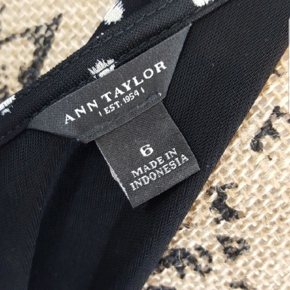 ANN TAYLOR Fitted Black and Cream Dress SZ 6 - Picture 5 of 5